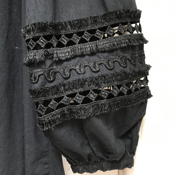 Who What Wear blk cotton dress w/ openwork sleeves - Picture 7 of 8